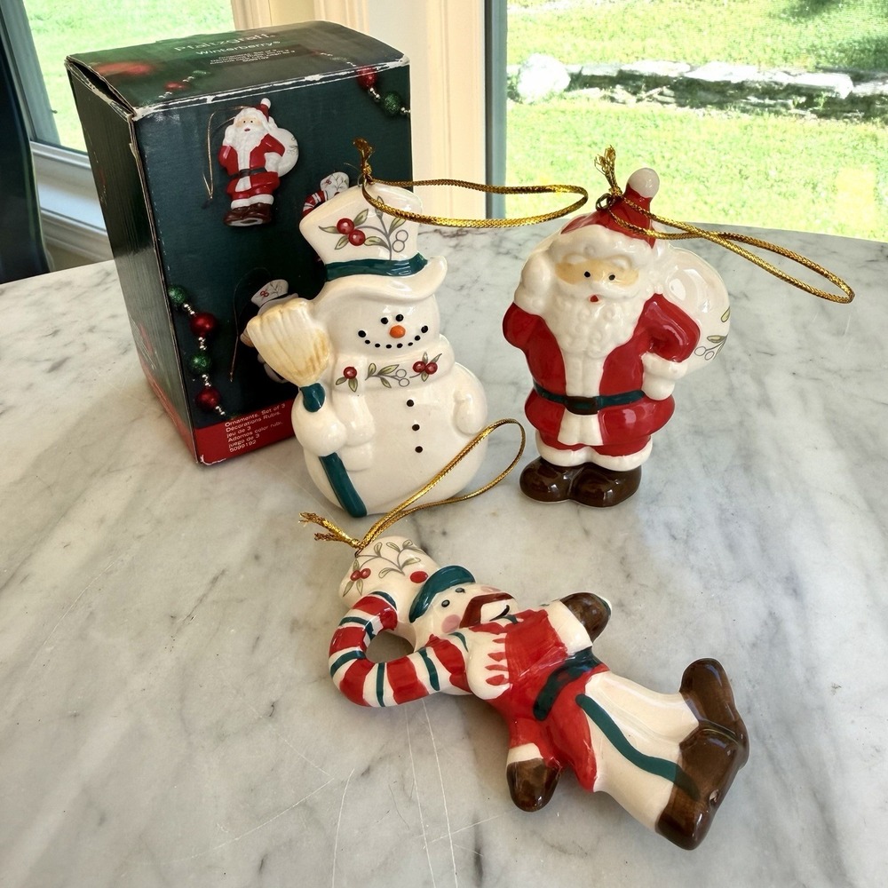 2012 Pfaltzgraff Winterberry Christmas Ornament NIB Snowman Santa Soldier RARE